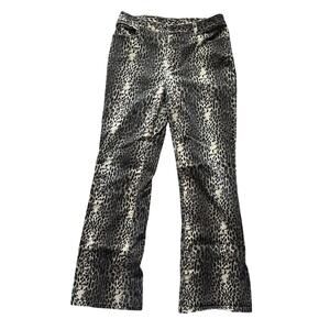 Cami Women’s Leopard Print Flared Pants Brown Black Size 12 Animal Print Trendy
